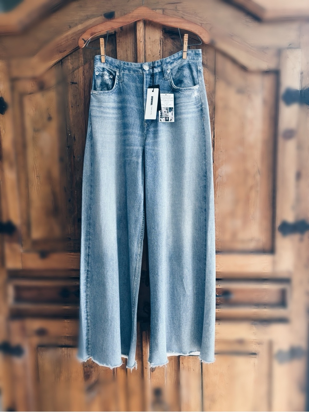 NWT Rag & Bone Miramar Terry Sofie Wide Pant (Size 27) Purposeful Raw Hem - Picture 6 of 16